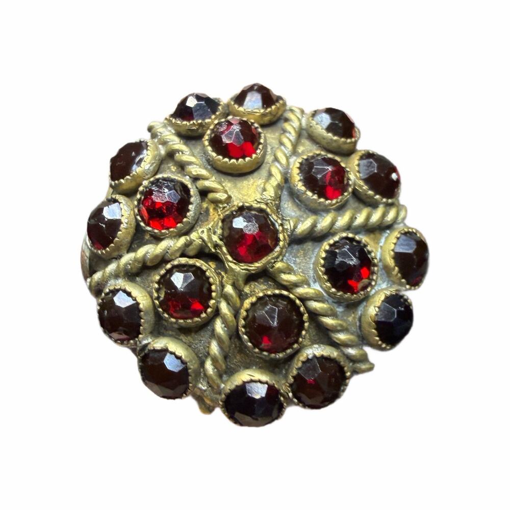 HUGE GORGEOUS Estate Antique Victorian Garnet Ring New 925 Shank Size 4.5
